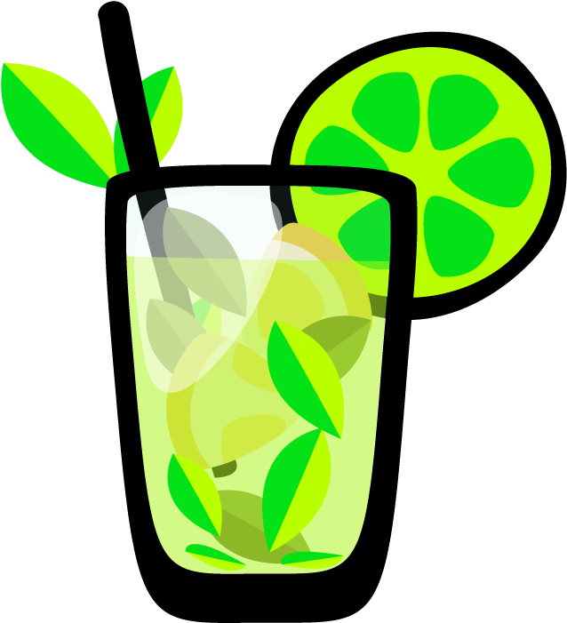 Stylized Mojito Cocktail Illustration