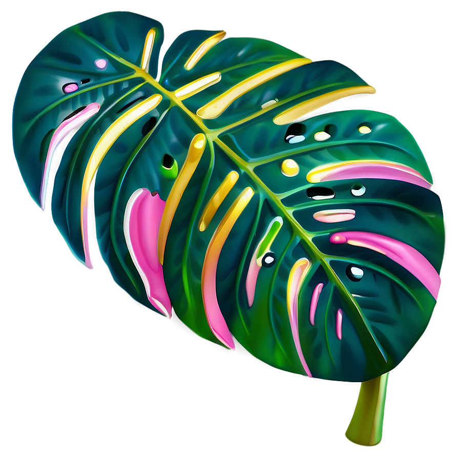 Stylized Monstera Leaf Png 05232024