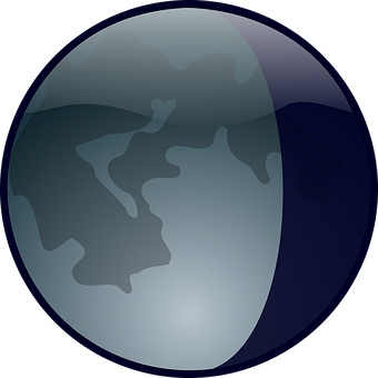 Stylized Moon Graphic PNG with transparent background