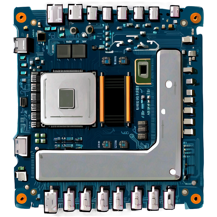 Stylized Motherboard Illustration Png Etf7