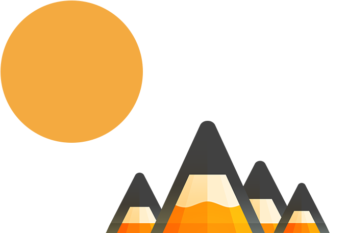 Stylized Mountain Landscape Vector