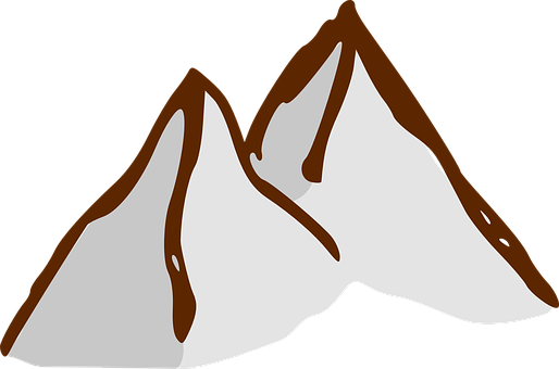 Stylized Mountain Peaks Graphic PNG with transparent background