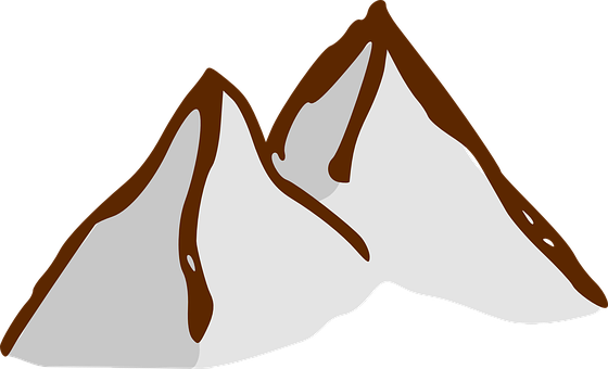 Stylized Mountain Peaks Graphic PNG with transparent background