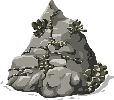 Stylized Mountain Rock Formation PNG with transparent background