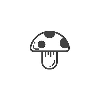 Stylized Mushroom Icon PNG with transparent background