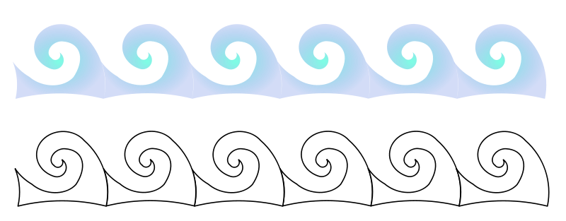 Stylized Ocean Waves Graphic PNG with transparent background