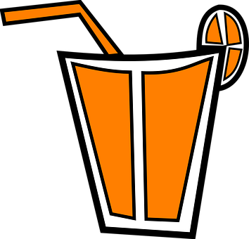 Stylized Orange Drink Graphic PNG with transparent background