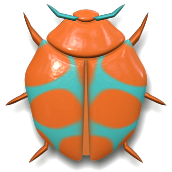 Stylized Orange Ladybug Illustration PNG with transparent background