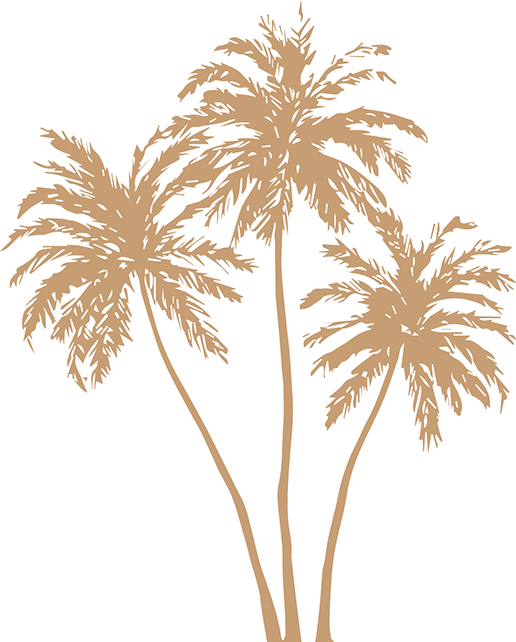 Stylized Orange Palm Leaves