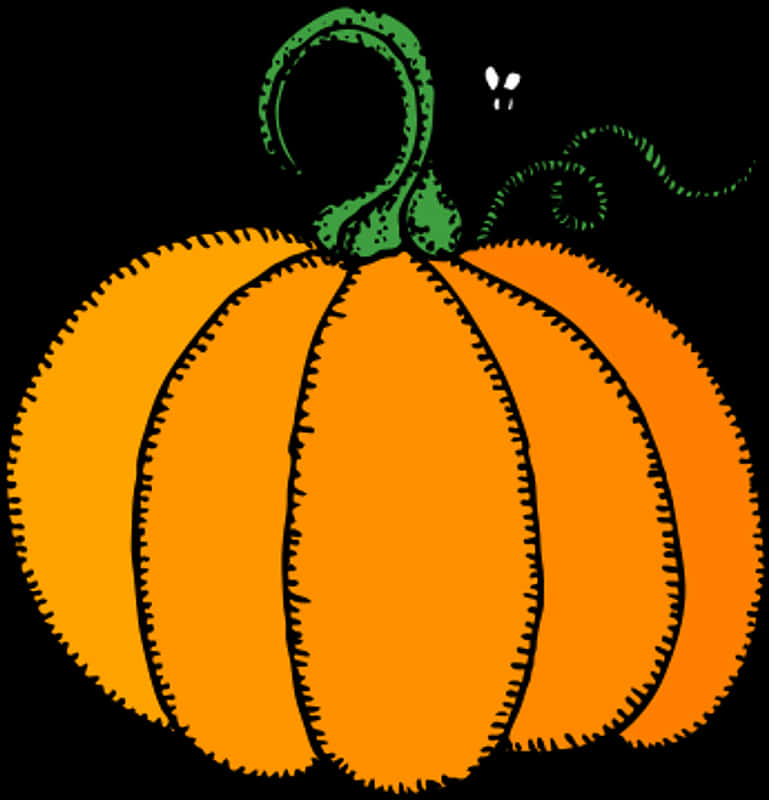 Stylized Orange Pumpkin Illustration