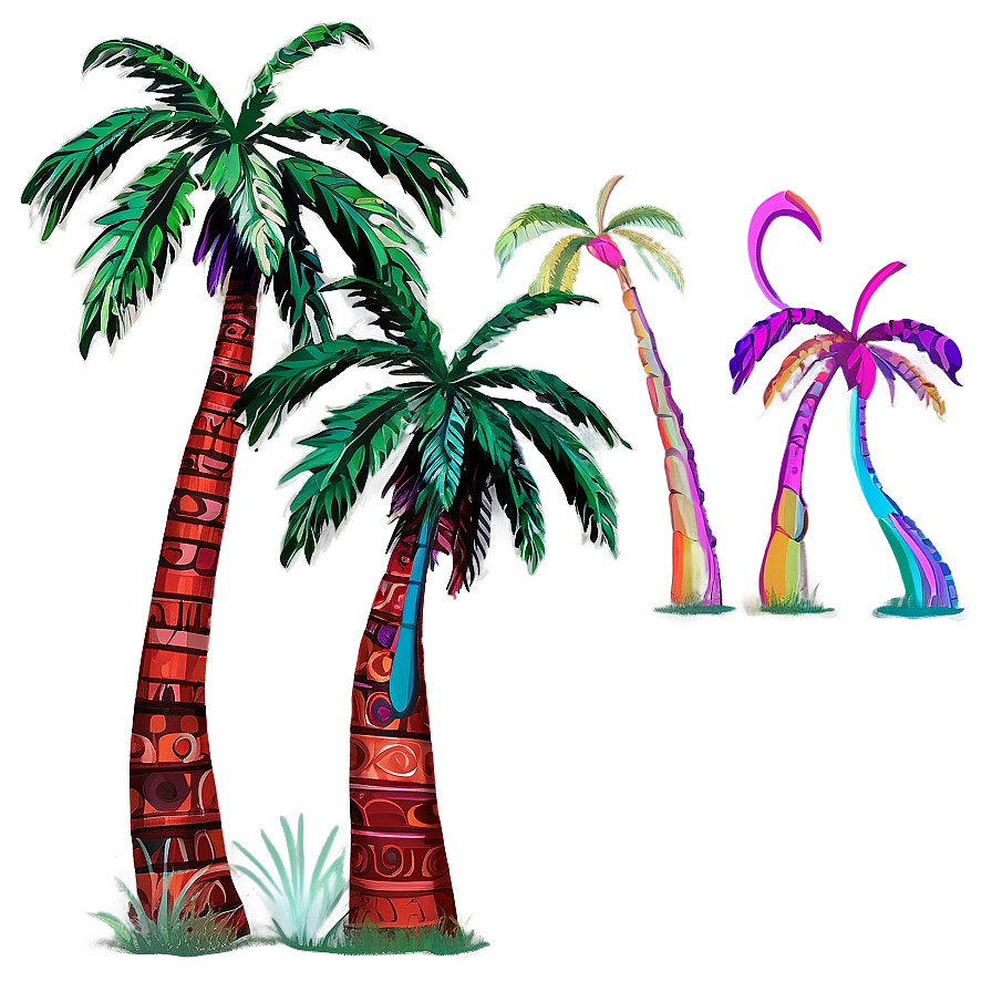 Stylized Palm Trees Png 2