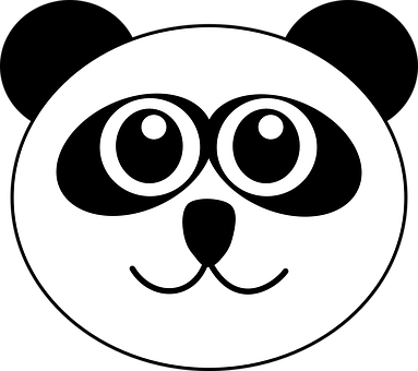 Stylized Panda Face Graphic