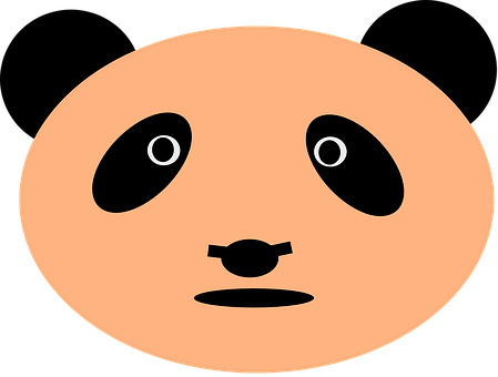 Stylized Panda Face Graphic PNG with transparent background