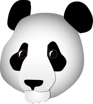 Stylized Panda Face Graphic PNG with transparent background
