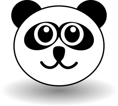 Stylized Panda Face Graphic PNG with transparent background
