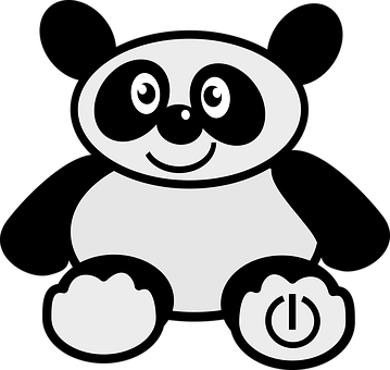 Stylized Panda Graphic PNG with transparent background