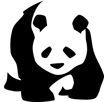 Stylized Panda Graphic PNG with transparent background