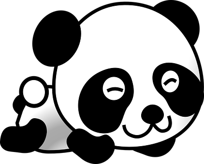 Stylized Panda Graphic PNG with transparent background