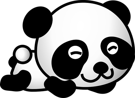 Stylized Panda Illustration PNG with transparent background
