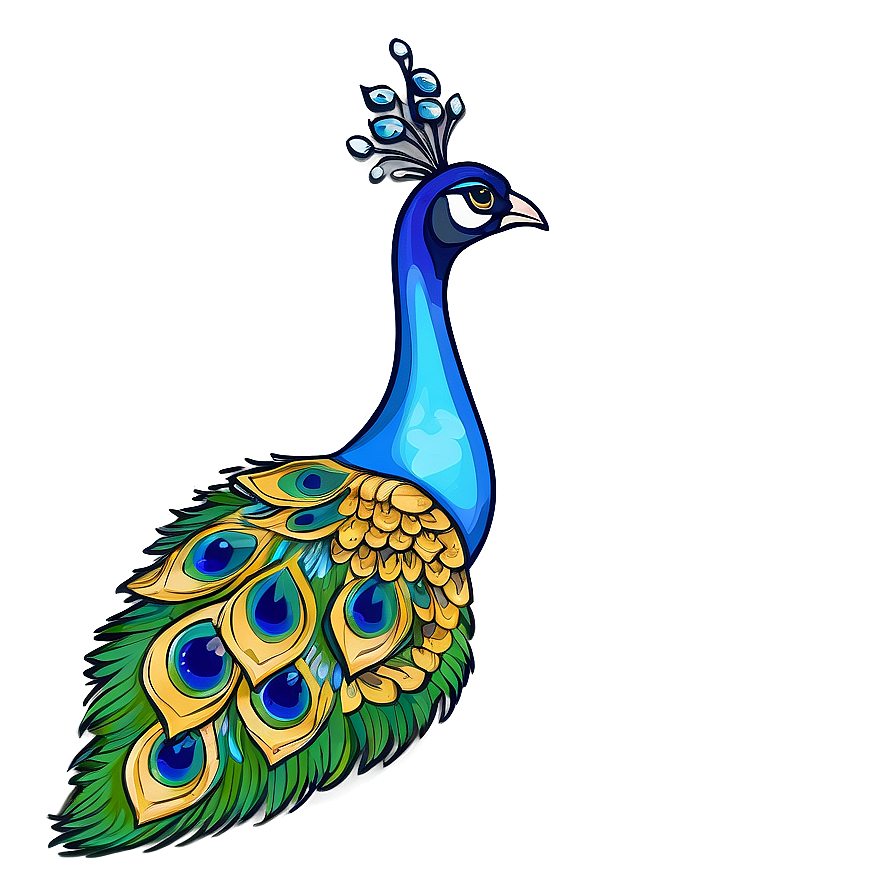 Stylized Peacock Drawing Png Tql92