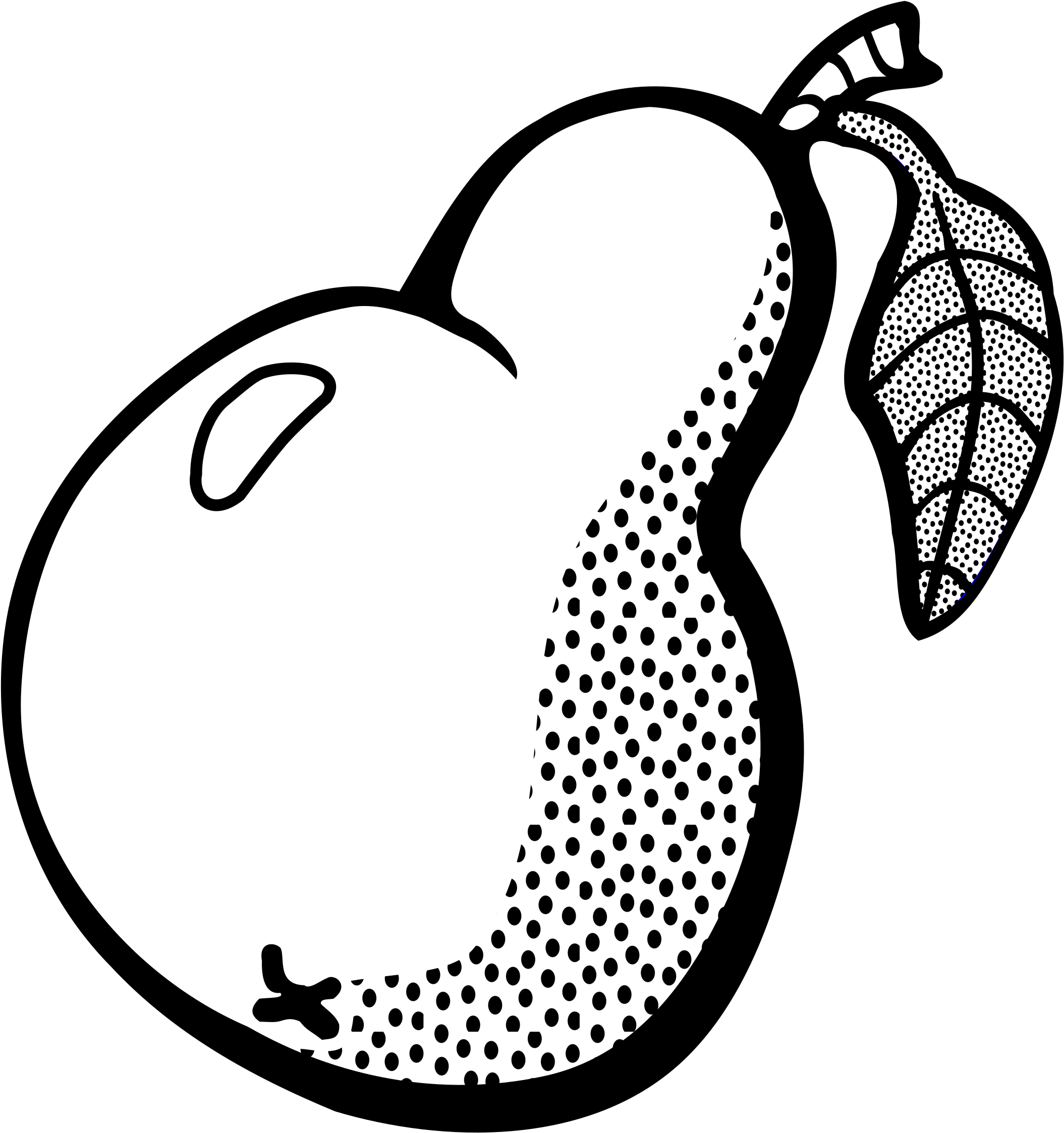 Lineart Clip Arts - Clip Art Black And White Pear, HD Png Download PNG with transparent background