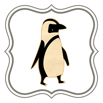 Stylized Penguin Graphic PNG with transparent background