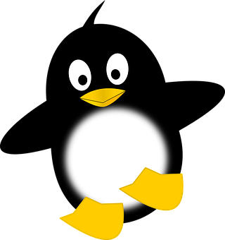 Stylized Penguin Graphic PNG with transparent background