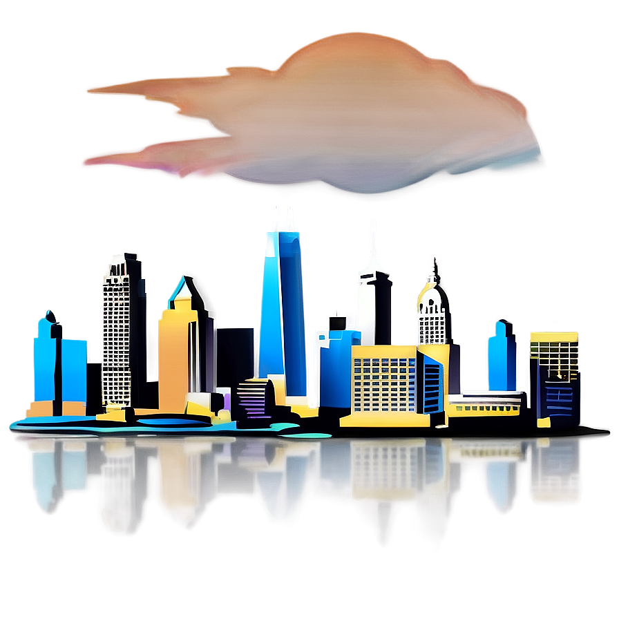 Stylized Philadelphia Skyline Png 06252024