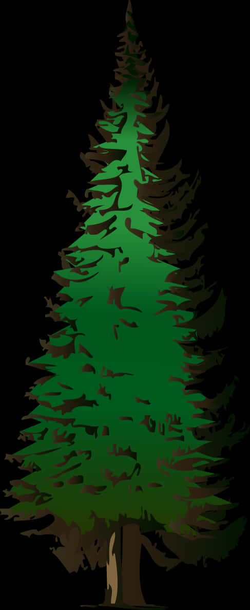 Stylized Pine Tree Illustration 487x1187 PNG image with a transparent background, free high-resolution download