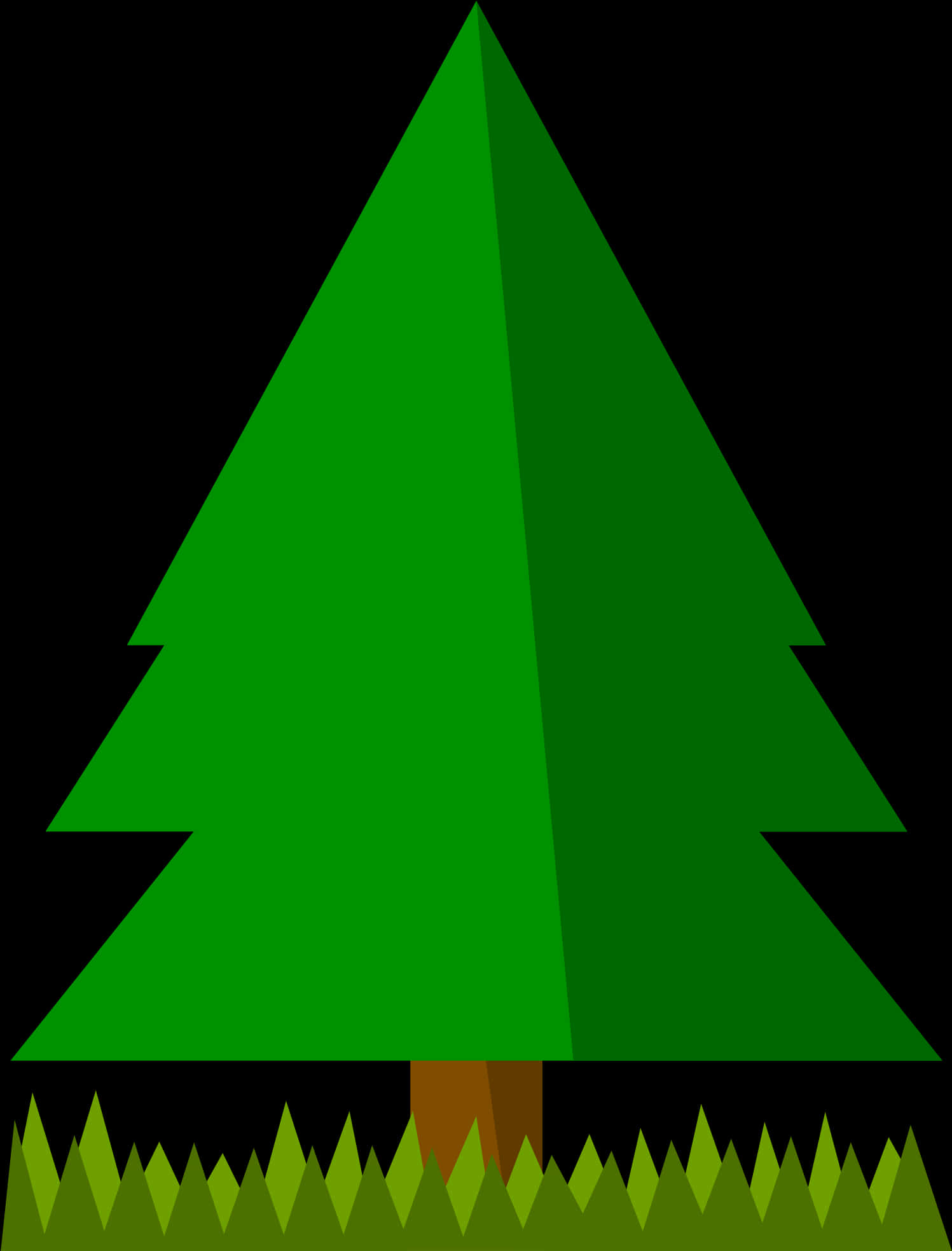 Stylized Pine Tree Vector PNG image with a transparent background, free high-resolution download