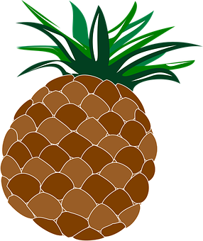 Stylized Pineapple Graphic PNG with transparent background