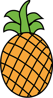 Stylized Pineapple Graphic PNG with transparent background