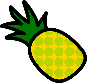 Stylized Pineapple Graphic PNG with transparent background