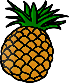 Stylized Pineapple Graphic PNG with transparent background