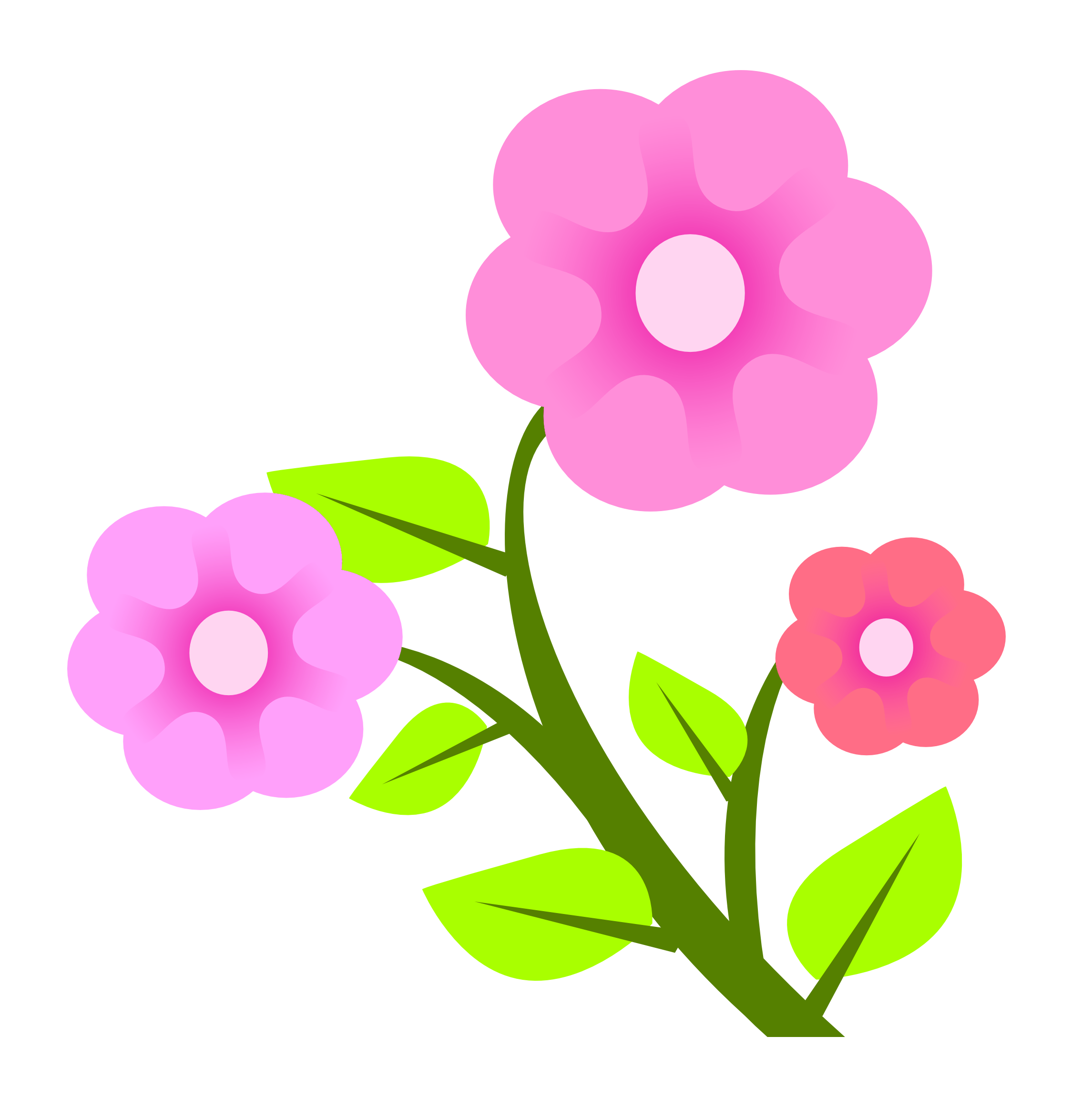 Stylized Pink Flowers Illustration