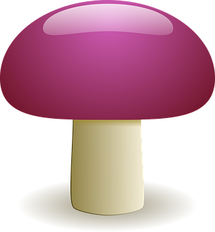 Stylized Pink Mushroom Graphic PNG with transparent background