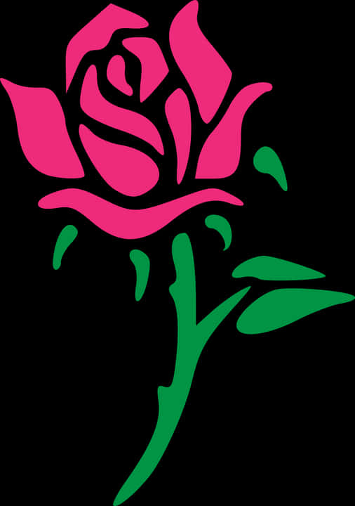 Stylized Pink Rose Graphic