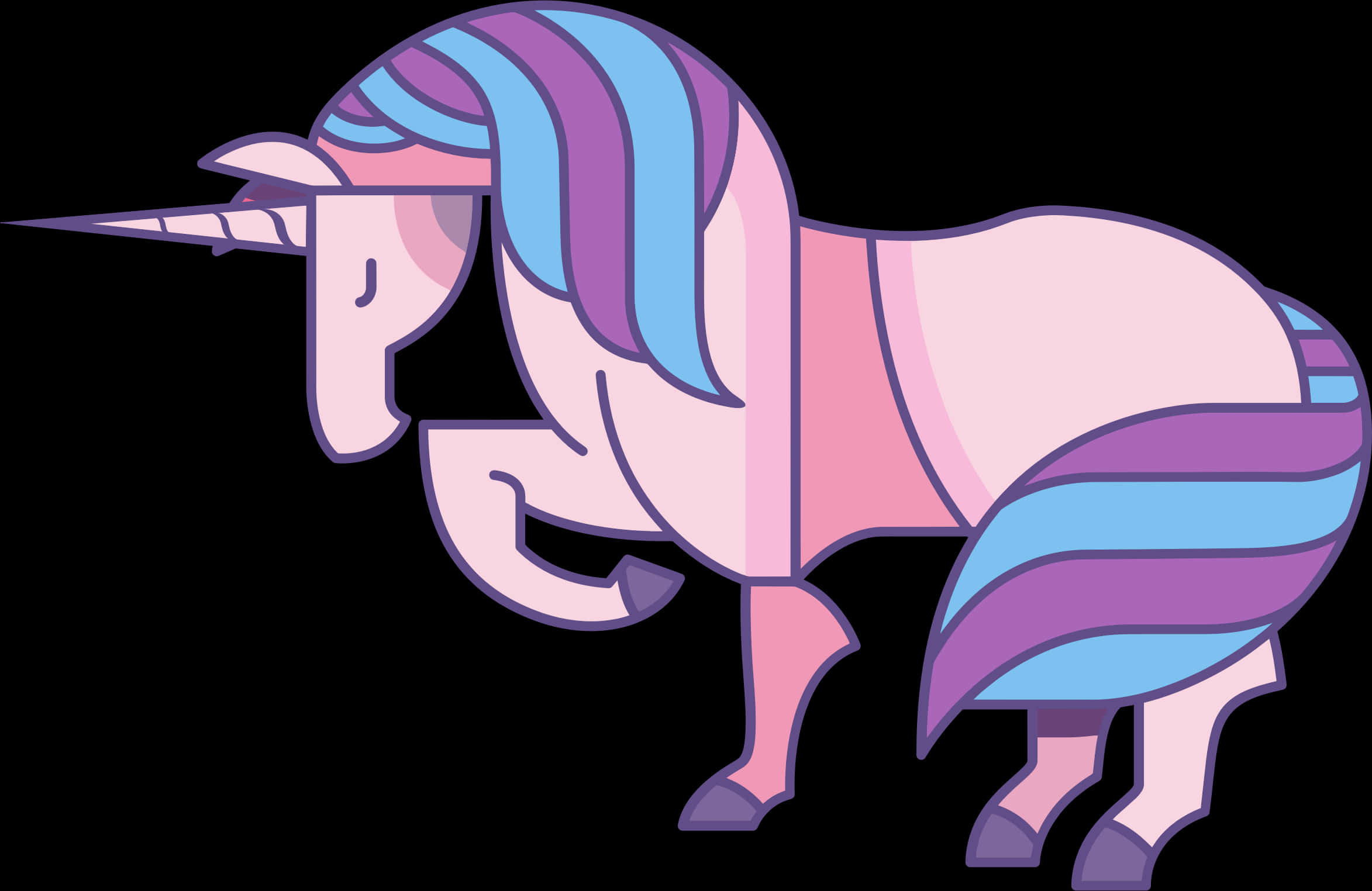 Stylized Pink Unicorn Vector