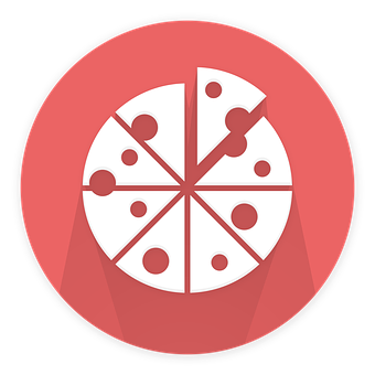 Stylized Pizza Icon Graphic PNG with transparent background