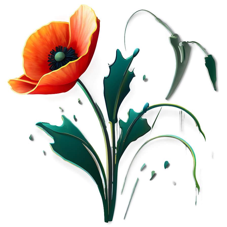 Stylized Poppy Icon PNG dus PNG with transparent background