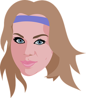 Stylized Portraitofa Womanwith Headband PNG with transparent background