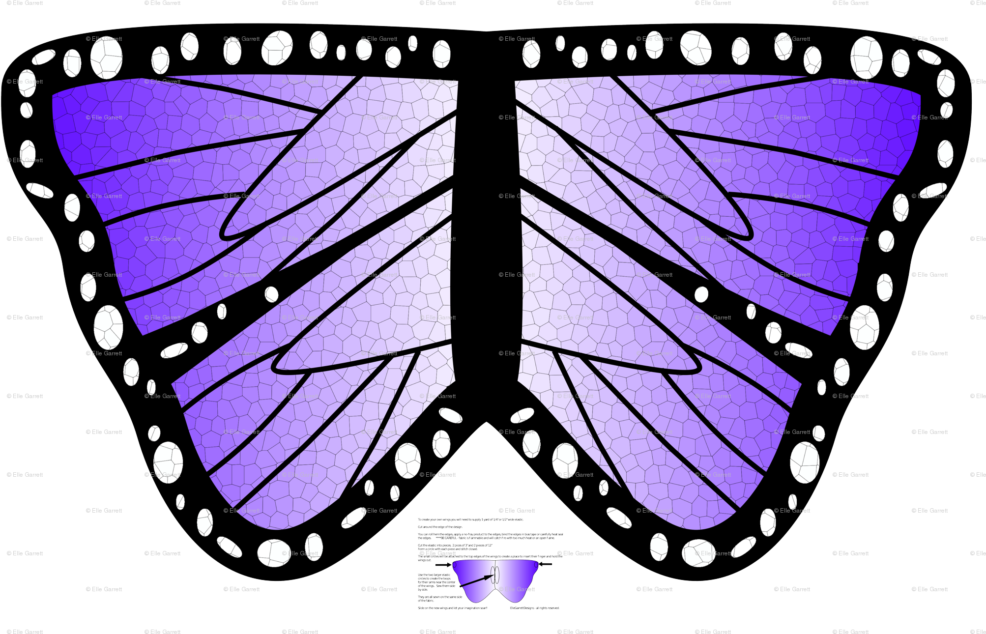 Stylized Purple Butterfly Wings