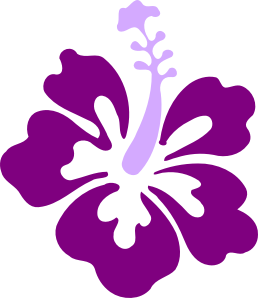Stylized Purple Hibiscus Graphic PNG with transparent background