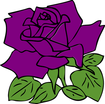 Stylized Purple Rose Graphic PNG with transparent background