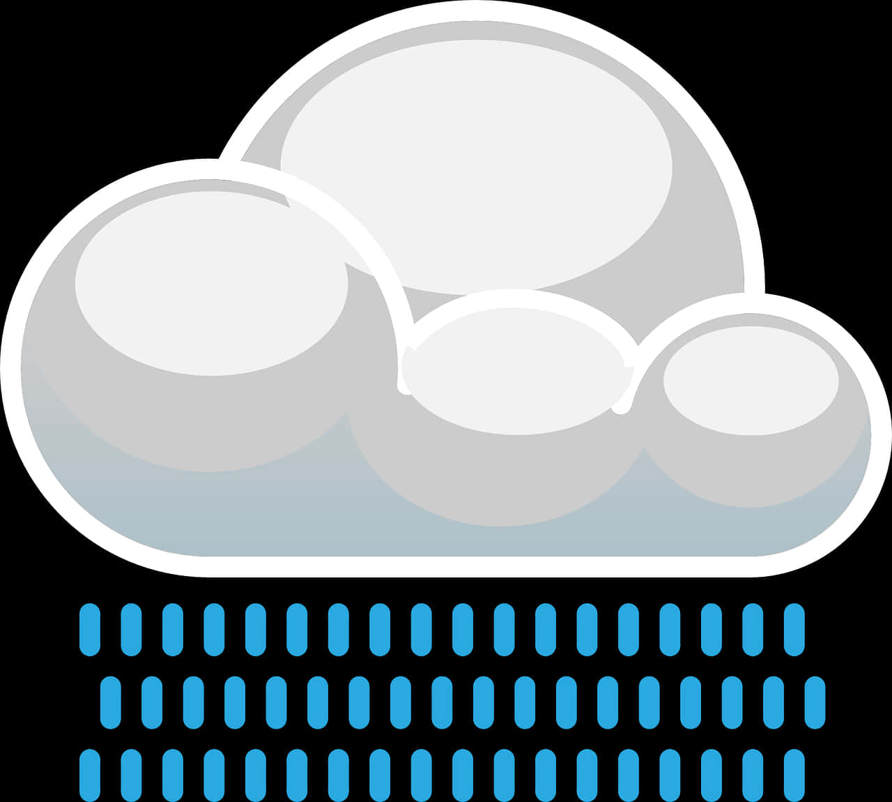 Stylized Rain Cloud Graphic PNG with transparent background