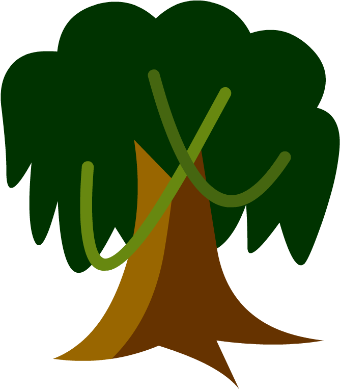 Stylized Rainforest Tree Graphic