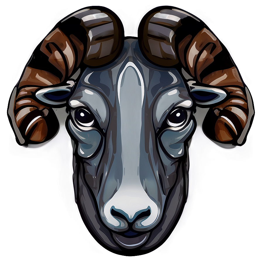 Stylized Ram Head Design Png 32