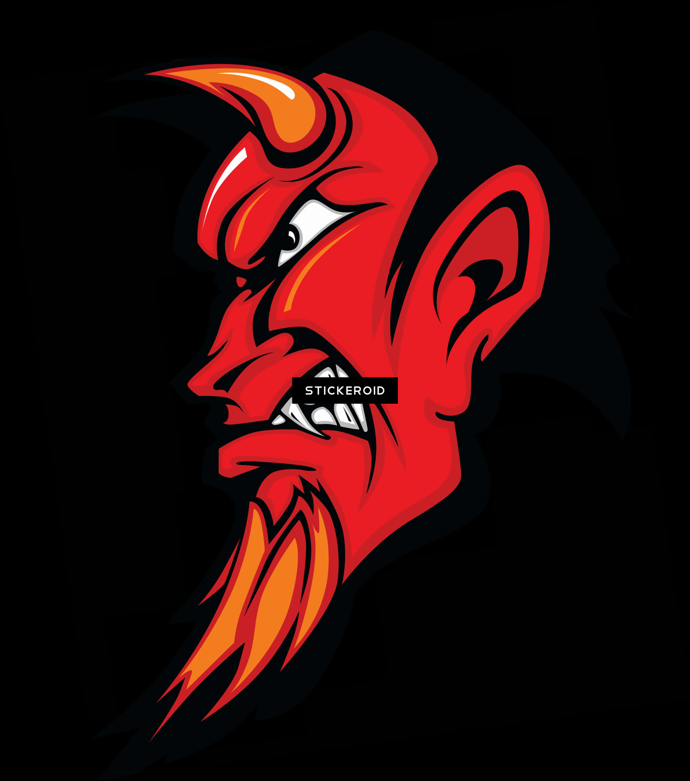 Stylized Red Devil Graphic