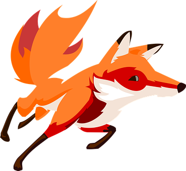 Stylized Red Fox Illustration PNG with transparent background