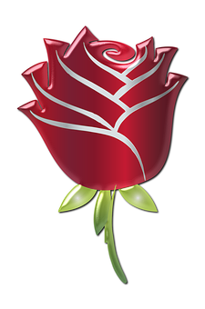 Stylized Red Rose Graphic PNG with transparent background